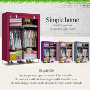 2 Door Portable Foldable Closet Wardrobe with Shelves – Storage Organizer