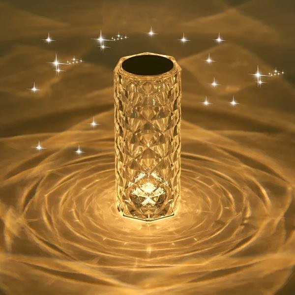 Diamond Crystal Touch LED Lamp with Remote – 16 Colors Bedside Light