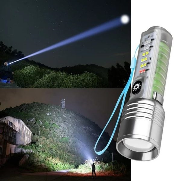 Mini LED torch light with zoom and multiple lighting modes – handheld flashlight for camping, cycling, and outdoor use