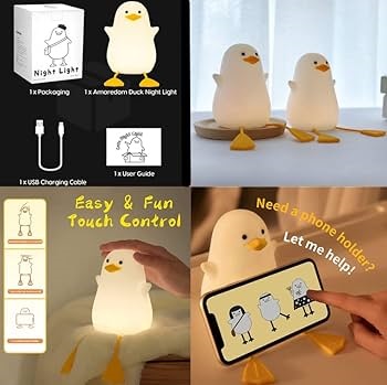 Duck Night Light – Soft Silicone LED Nursery Lamp