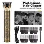 Rechargeable T9 Hair Trimmer for Men with Metal Body – Beard & Hair Cutting Machine