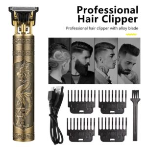 Rechargeable T9 Hair Trimmer for Men with Metal Body – Beard & Hair Cutting Machine