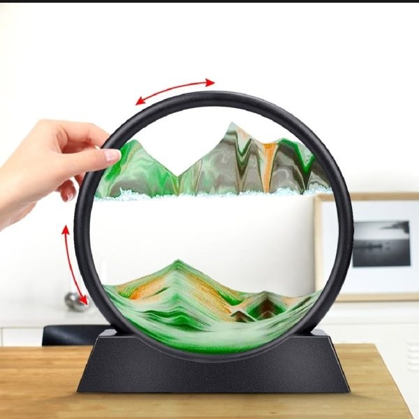 3D Moving Sand Art Hourglass Home Decor Showpiece
