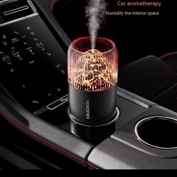 "Volcano USB Mini Air Humidifier – aroma diffuser with night light for car and home use"