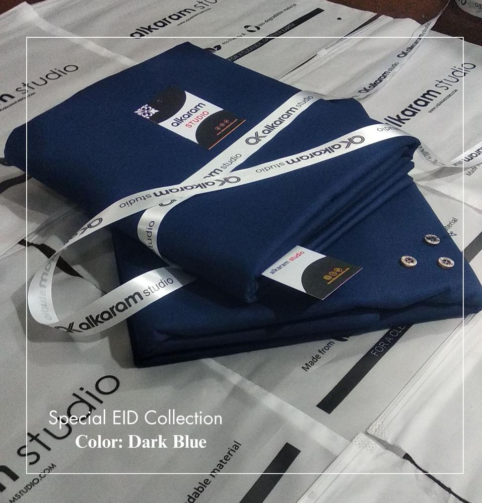 Dark Blue Wash and Wear Suit for Men Eid Summer Wear