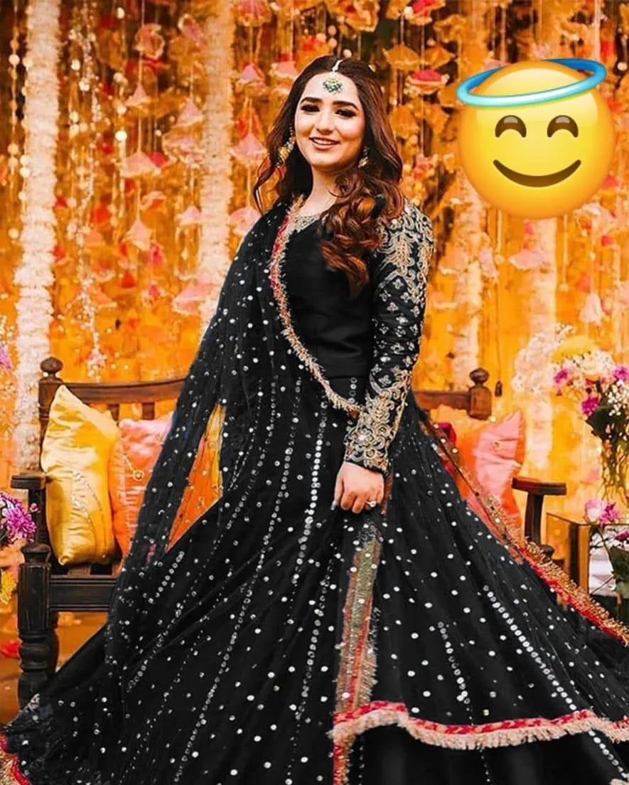 Black Embroidered Maxi for Women Luxury 3 Pcs Dress
